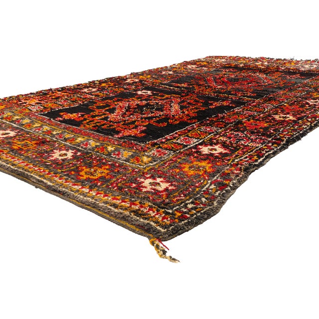 21888 Vintage Beni M'Guild Moroccan Rug, 05'11 x 10'02. The Midnight Talisman: A Vintage Beni M'Guild Moroccan Masterpiece...