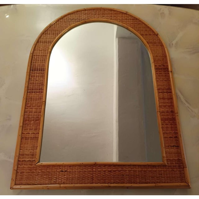 Boho Chic Mirror with Bamboo Frame For Sale - Image 3 of 10