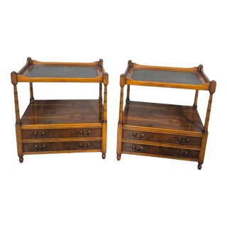 Vintage Yew Side Tables, 1920, Set of 2 For Sale