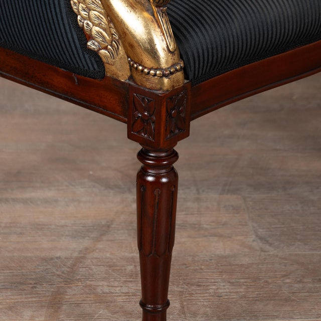 19th-Century Danish Mahogany Biedermeier Armchairs With Carved Swans For Sale - Image 15 of 18