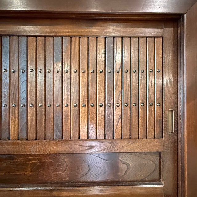 Early 20th Century Early 20th Century Bamboo and Hinoki Wood Japanese Cabinet (Tansu) For Sale - Image 5 of 14