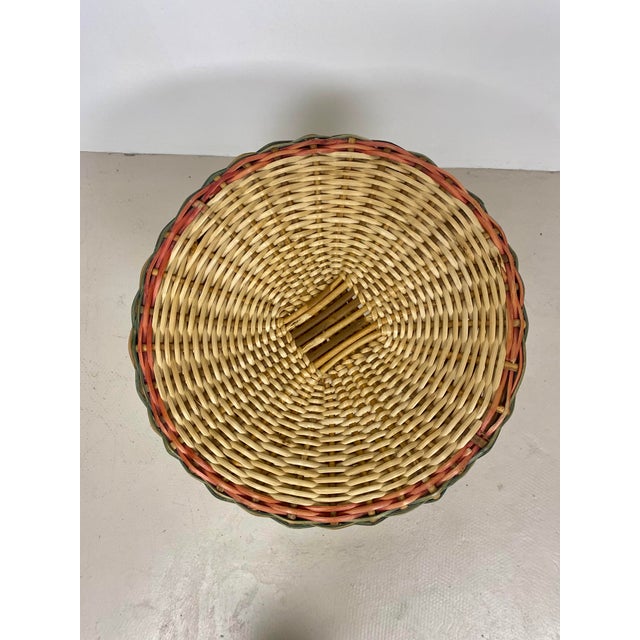 Vintage Rattan Stool, 1970s For Sale - Image 9 of 12