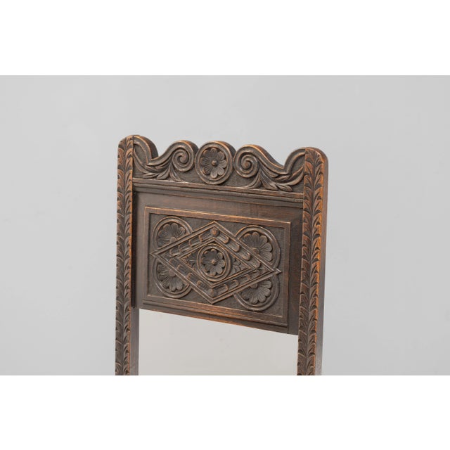 Wood Oak Hall Chairs, 1930s, Set of 2 For Sale - Image 7 of 10