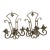 1970s French Painted Wrought Iron 3 Light Floral Wall Sconces - Pair For Sale