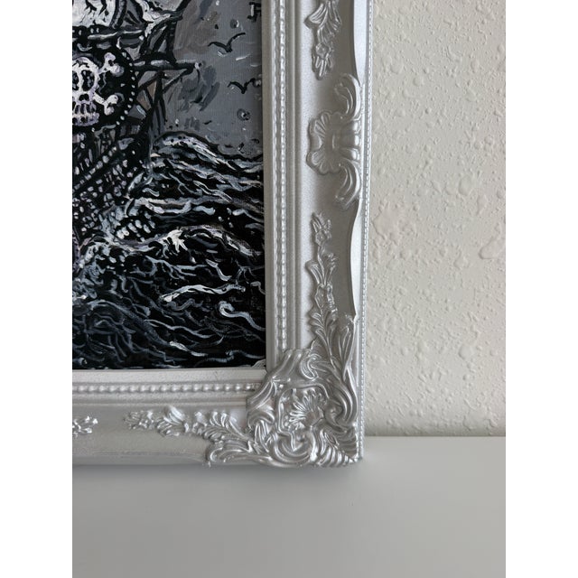 Paint Serg Graff “Pirate Ghost Ship” Original Painting, Ship Seascape, Nautical Art For Sale - Image 7 of 9