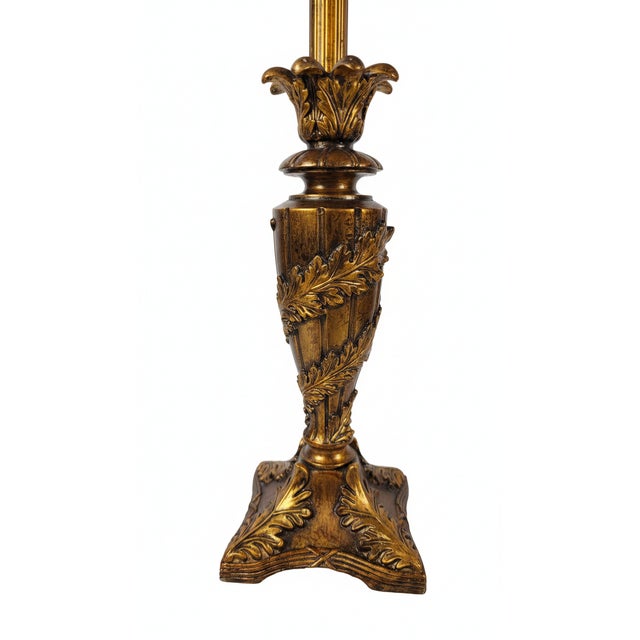 Hollywood Regency Vintage Berman Industries Florentine Gold Buffet Lamps With Crimson Beaded Shades – A Pair For Sale - Image 3 of 3