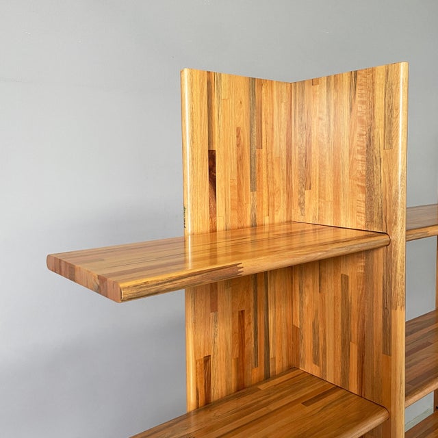 1980s Italian Bookcase in Wood of Different Shades from Pools Shop, 1980s For Sale - Image 5 of 18