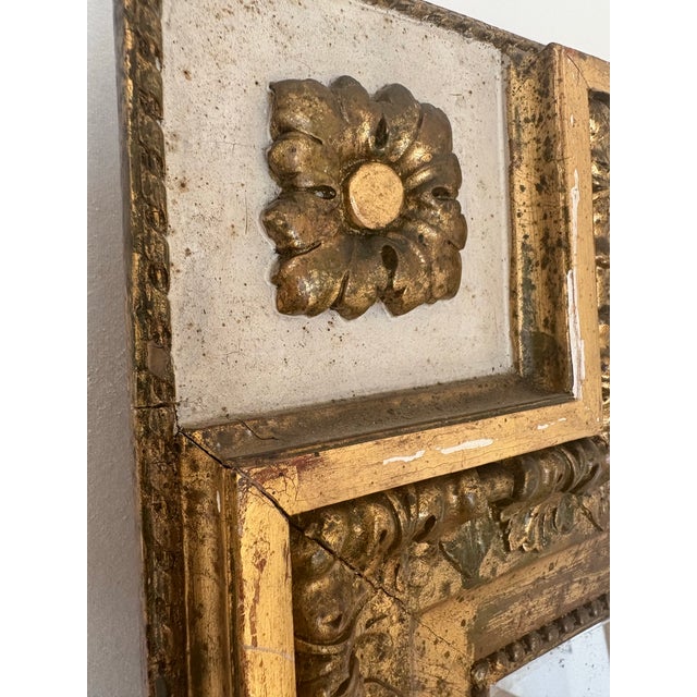 Antique French Louis XVI Directoire Giltwood Mirror With Aged Mercury Glass For Sale In Los Angeles - Image 6 of 10