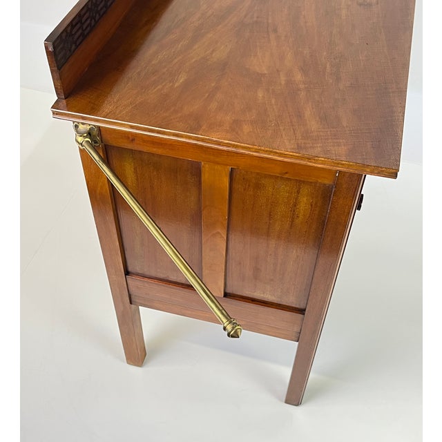 Vintage Regency Style Figured Mahogany Server or Washstand For Sale - Image 9 of 17