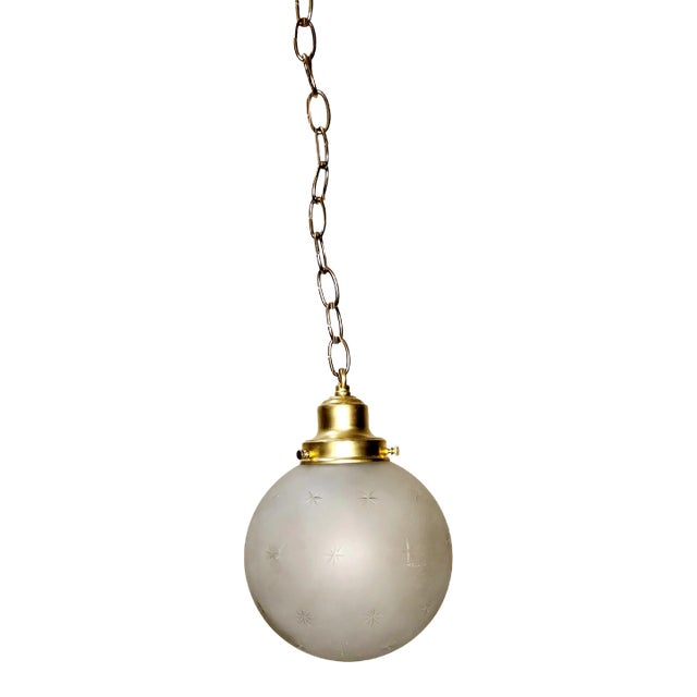 Vintage Starburst Pendant With Brass Hardware For Sale