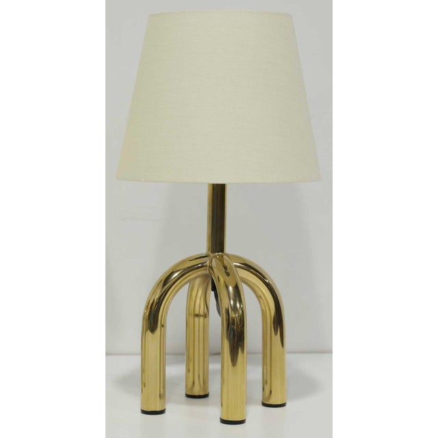 1980s Danish Brass Finish Lamp For Sale - Image 4 of 7