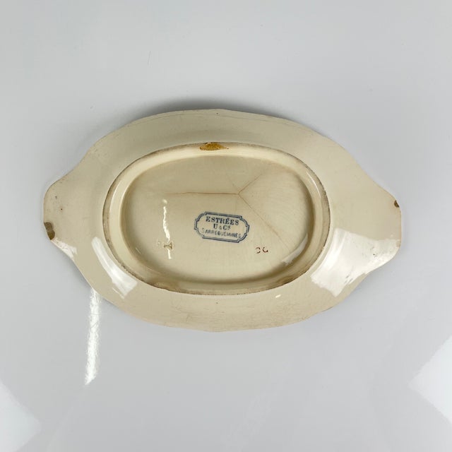 Blue Estrées Plate from U&C Sarreguemines, 1900 For Sale - Image 5 of 11