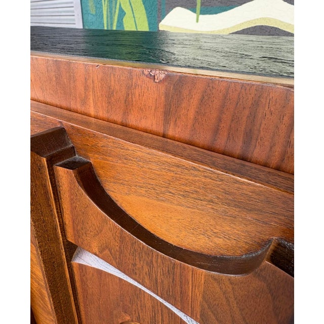 Brown Mid Century Modern Tabago Brutalist Server For Sale - Image 8 of 12