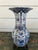 English Vintage Large Delft Trumpet Vase Blue and White Floral Boch Royal Sphinx Urn For Sale - Image 3 of 18