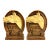 Vintage Horse Head Bookends in Rustic Wood and Resin With Horseshoe Design - a Pair For Sale