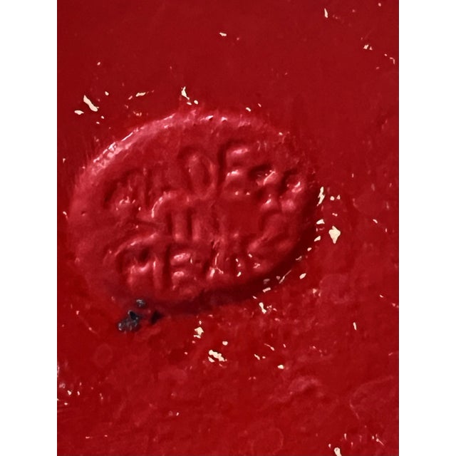 1950s Vintage Made in Mexico Serving Dish Hand Painted For Sale - Image 5 of 6