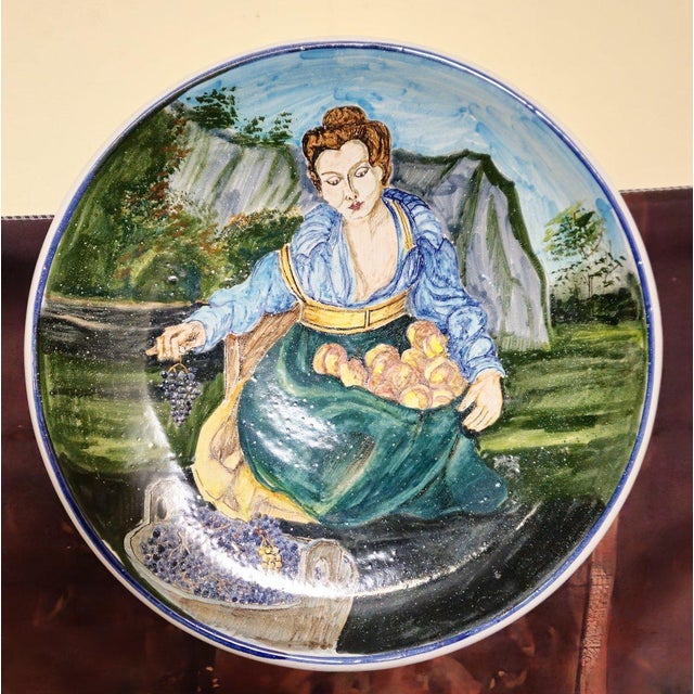 Decorative painted ceramic dish – signed a. Del bianco, gubbio (italy) a very beautiful decorative italian ceramic dish,...