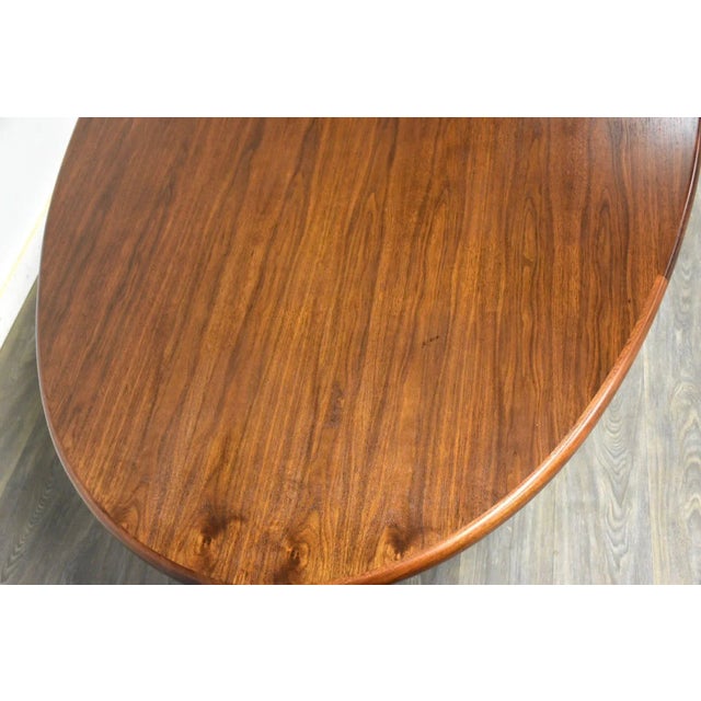 1960s Walnut & Brass MCM Dining Table For Sale - Image 5 of 9