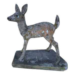 1940s Cement Garden Sculpture of a Fawn