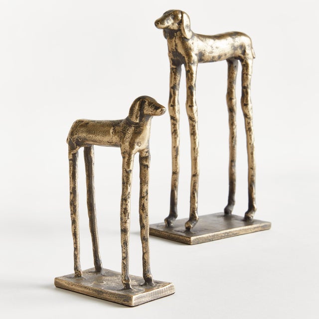 Abstracted, but still rather lifelike. This pair of hounds make great company. Set on a desk or arrange in a bookshelf....