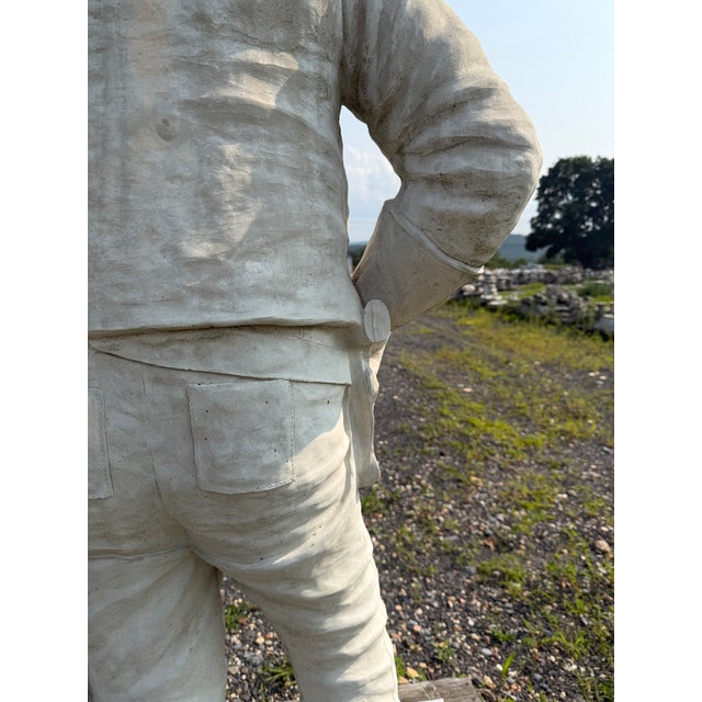 Monumental Cast Concrete Cowboy Western Gunslinger Sculpture - 80 Inches - Lifesize For Sale - Image 16 of 18