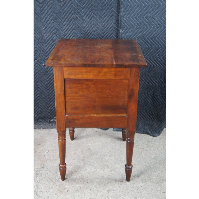 Wood Antique Early American Cherry Three Drawer Silver Chest Side Table Stand 31" For Sale - Image 7 of 14