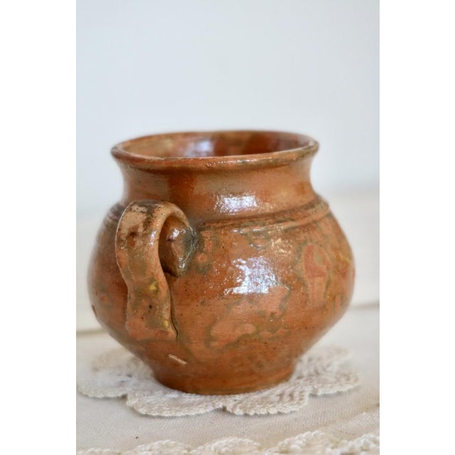 Small Handmade Ceramic Pottery Vase with Double Handles, 1970s For Sale - Image 4 of 6