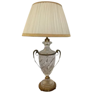 Regal Austrian Crystal Table Lamp With Bronze Decoration