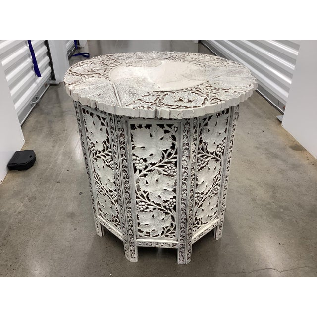 Moroccan Carved & Painted Table For Sale In New York - Image 6 of 8