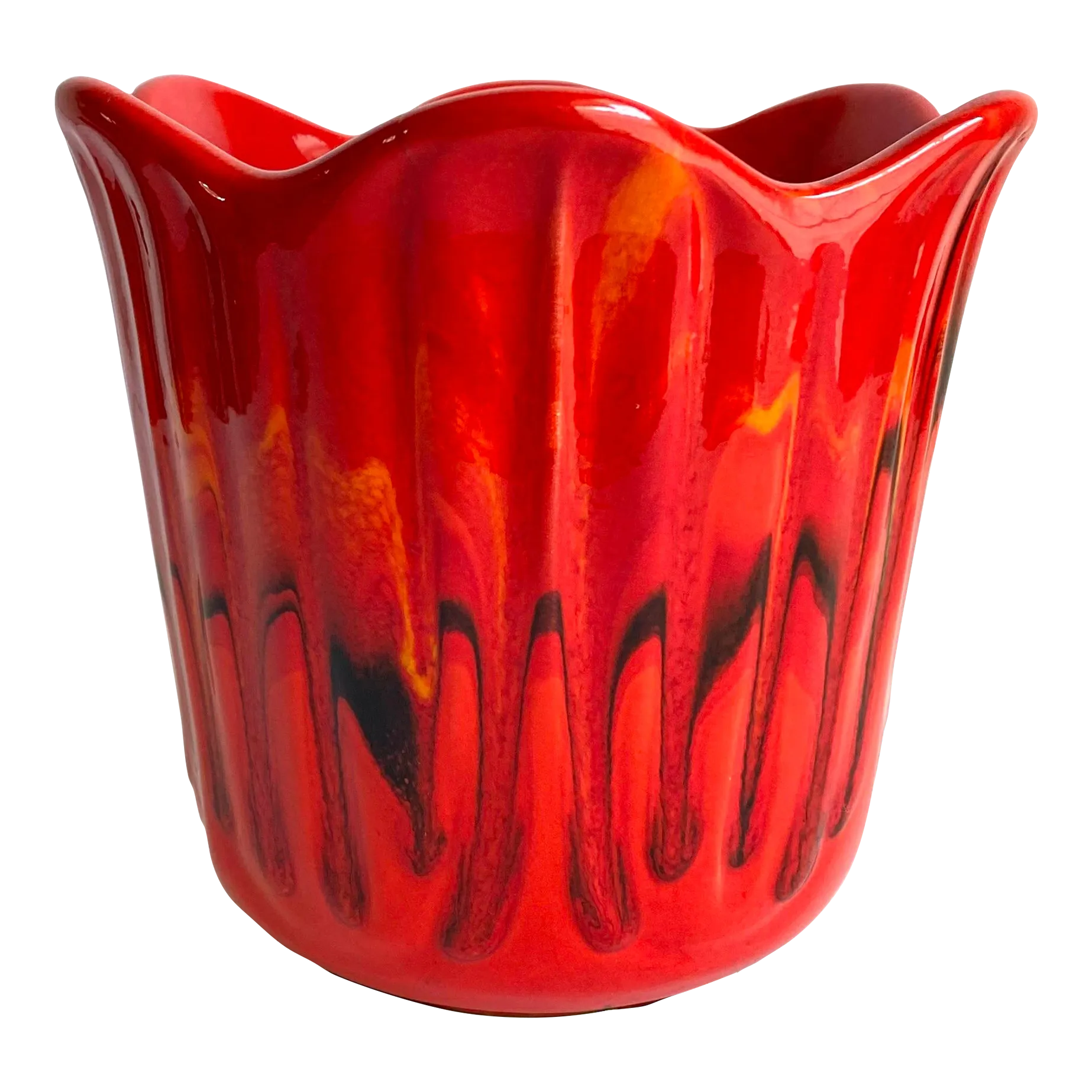 陶器 二重ボトル 花模様 Vintage Ceramic Floral Stacking Mugs, Two Finger Handles