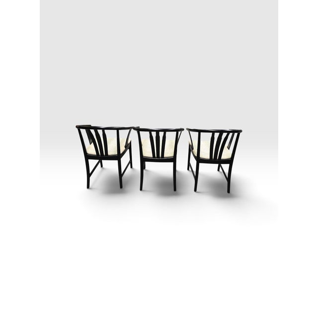 Black Set of Five Vintage Hungarian Black Lacquer Bentwood Armchairs For Sale - Image 8 of 12