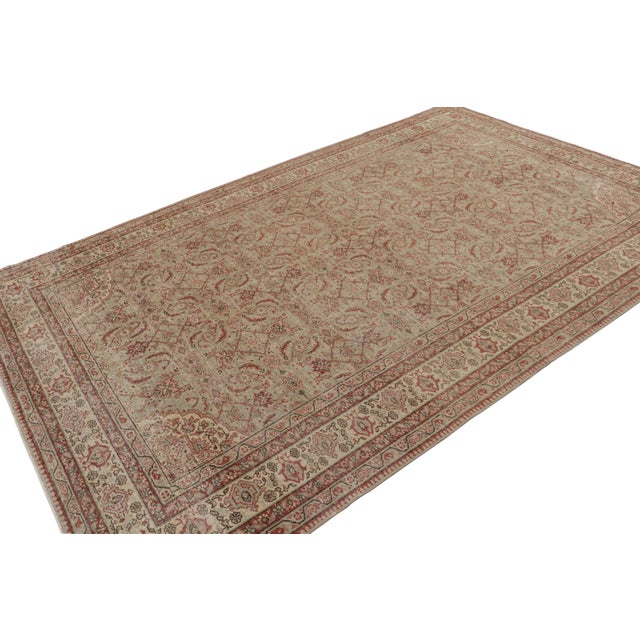 Rug & Kilim Vintage Turkish Rug in Green With Red Herati Floral Pattern, From Rug & Kilim For Sale - Image 4 of 7