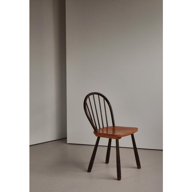 Wood Funkis No. 4157 Spindle Chair in Stained Beechwood by Fritz Hansen, Denmark, 1940s For Sale - Image 7 of 16