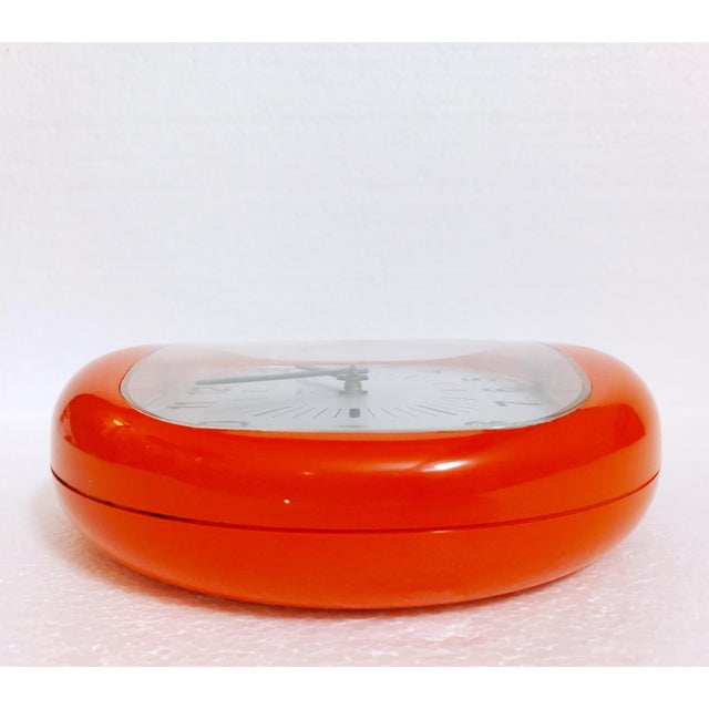 Orange Vintage Gorenje Wall Clock, 1970s For Sale - Image 8 of 14