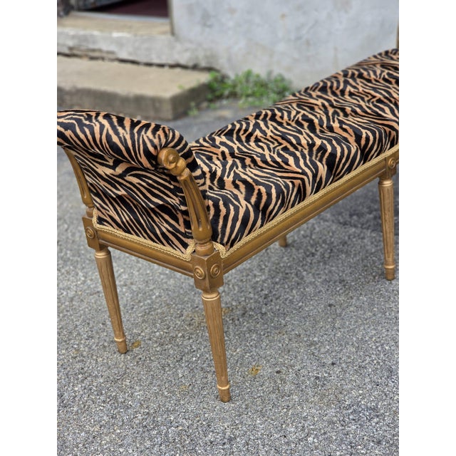 19th Century 19th Century Italian Gilded Window Bench. For Sale - Image 5 of 17