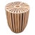 Contemporary Traditional Moroccan Resin and Walnut Wood Stool / Beige Bell Shape For Sale