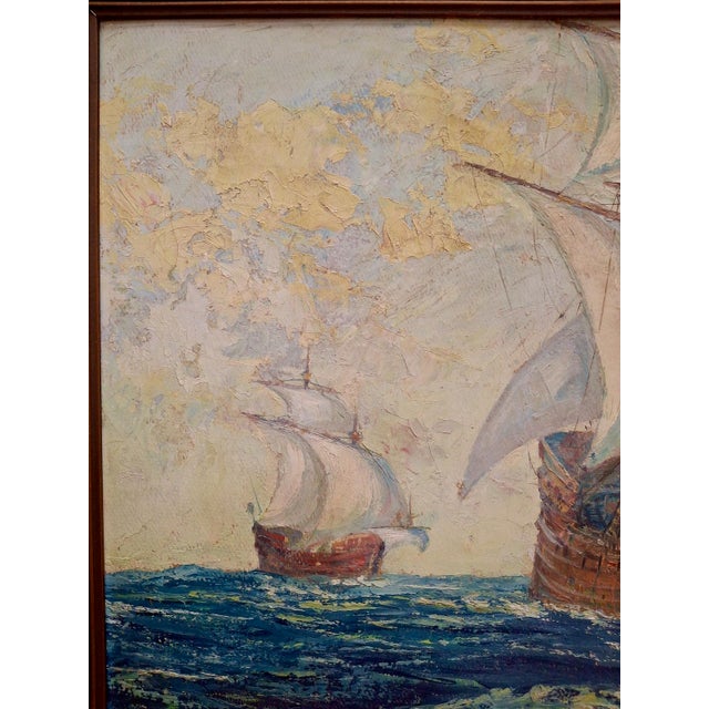 These magnificent ships, or carracks, depicted here in full sail were the heavy-duty workhorses of early 16th-century...