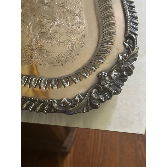 Antique Early 20th Century Rococo Style Large Footed Butler by Crown Silver Co. For Sale - Image 17 of 18
