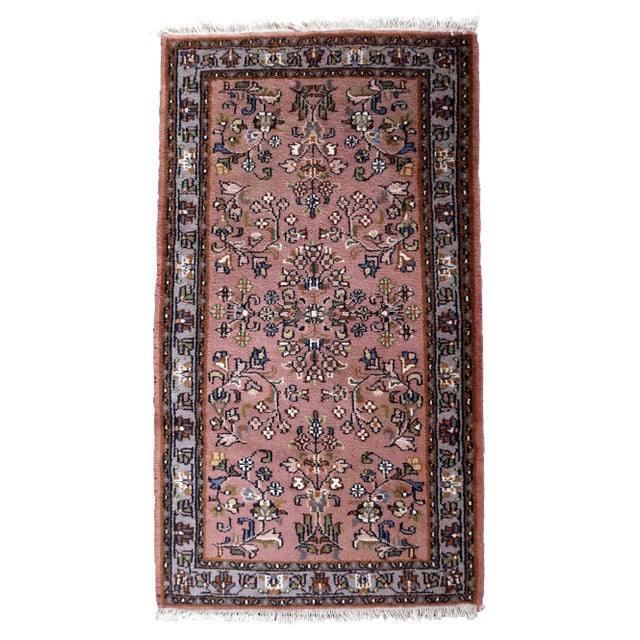 1970s Handmade Vintage Indian Seraband Rug 2.9' X 4.4' For Sale - Image 12 of 12