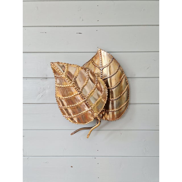 Floral Wall Sconce in Brass from Maison Jansen, France, 1970s For Sale - Image 9 of 11