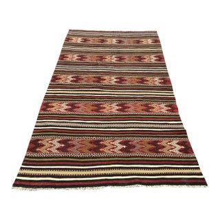 1960s Vintage Turkish Handmade Kilim Rug - 56"x102" For Sale