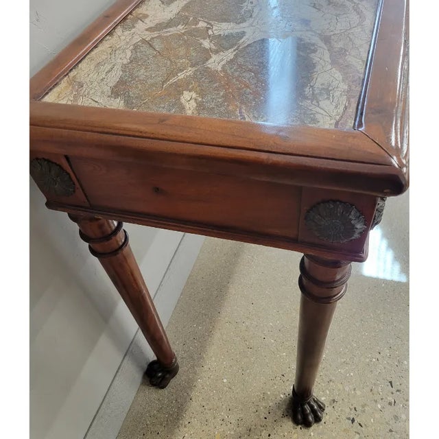 Theodore and Alexander Carved Mahogany and Marble Console Table For Sale - Image 12 of 12