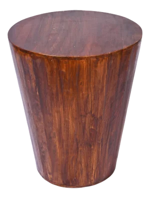 Rustic Reclaimed Cone Shaped Chestnut Brown Side Table