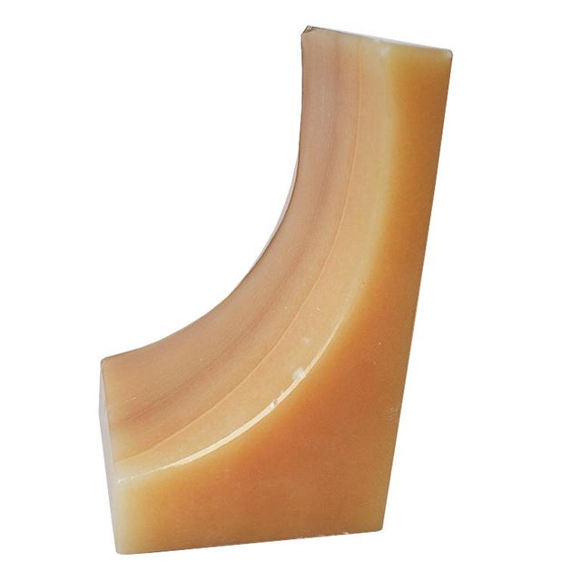 Mid-Century Modern Abstract Mid-Century Modern Geometric Serpentine Stone Bookend For Sale - Image 3 of 7