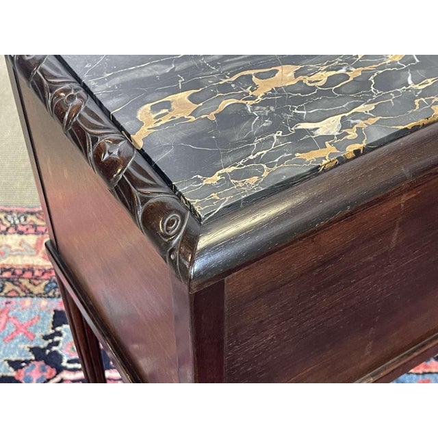 Art Deco Bedside Table in Rosewood and Walnut Burl with Marble Top For Sale - Image 16 of 18