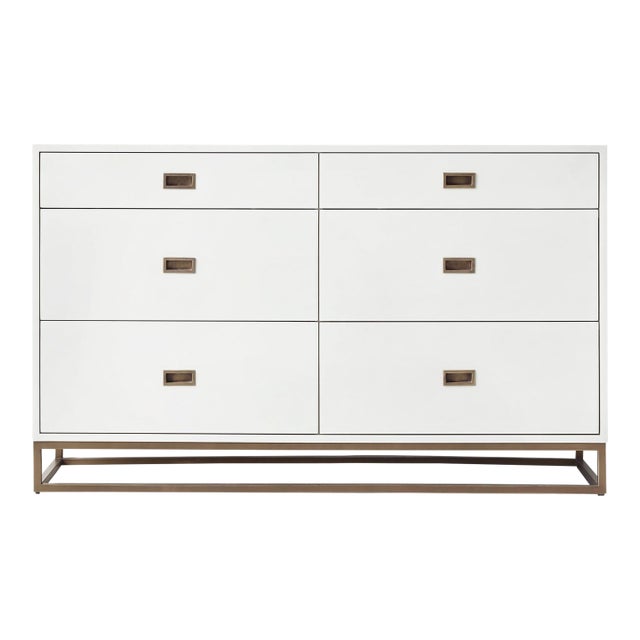 Rh Teen Dresser (White With Gold Trim) For Sale