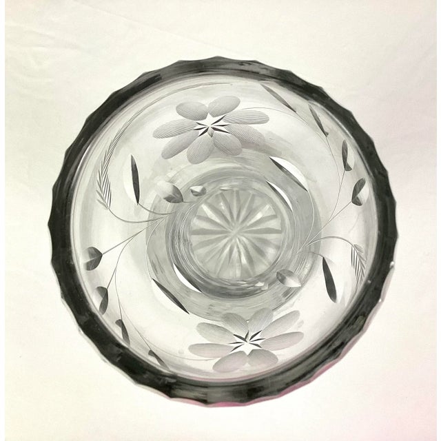 Transparent 1990s Large Cut Glass Vase For Sale - Image 8 of 8