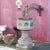 Metal Antique Gothic Hardstone, Brass, Oak & Wrought Iron Baptismal With Boom 19thC For Sale - Image 7 of 17