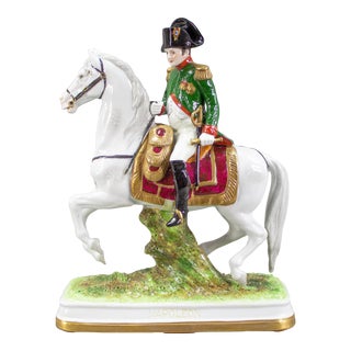 Mid 20th Century Scheibe Alsbach Germany Porcelain Napoleon Figurine on Horse Gdr 1303 For Sale