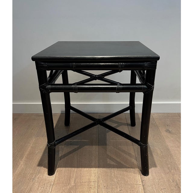Wood 1970s Black Lacquered Faux-Bamboo Side Tables by Gasparucci - a Pair For Sale - Image 7 of 12